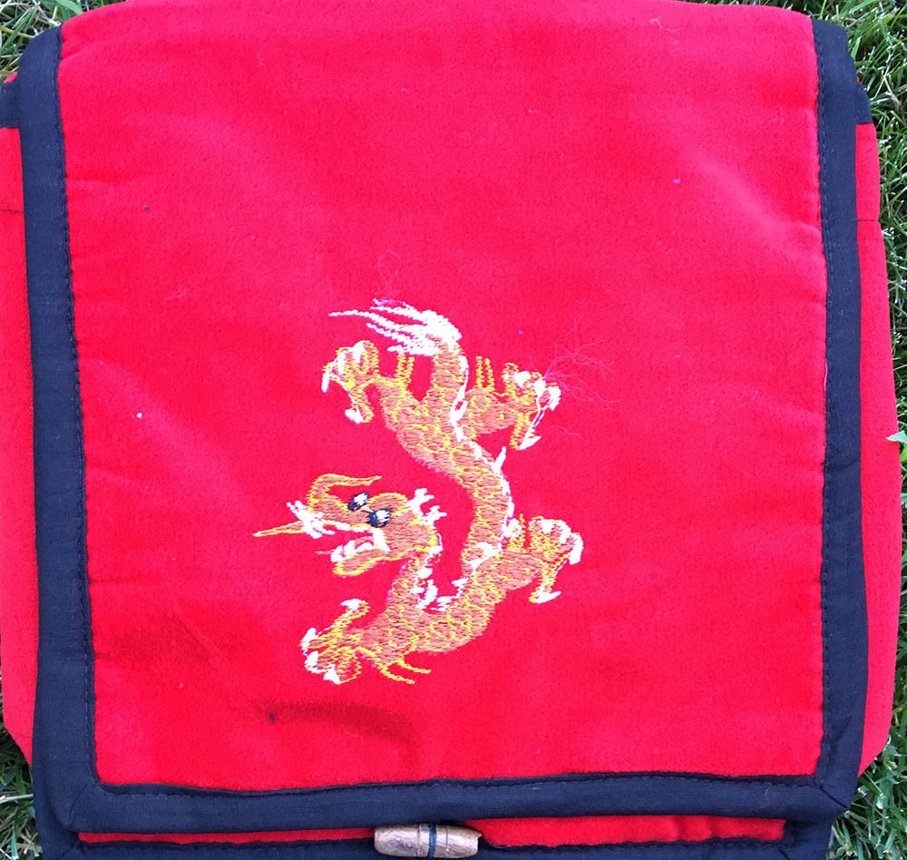 Dragon Embroidered Velvet Bag - Small  #8