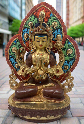 Chenrezig (Avalokitesvara) Statue with Back Rest