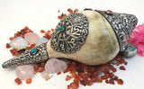 Ornate Conch Shell with Mantra