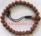 Rudraksha Wrist Mala with Brown Cord #12
