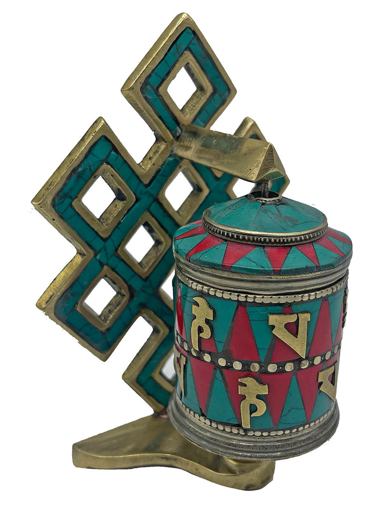 Jeweled Prayer Wheel with Endless Knot #8