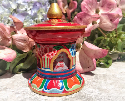 Lotus Prayer  Wheel Medium # 1