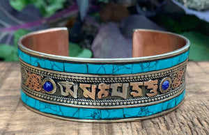Turquoise Cuff with Mantra