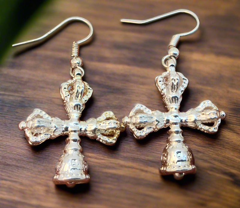 Cross Bell & Dorje Earring #29 | Potala Gate 