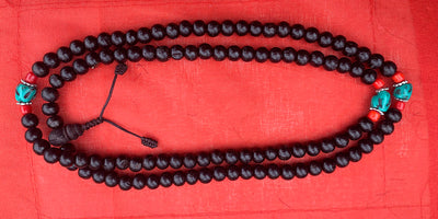 Rosewood Mala with Turquoise Spacer