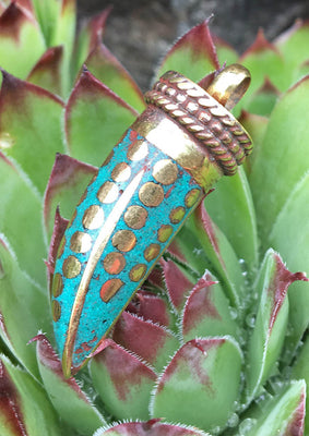 Ornate horn pendant #35