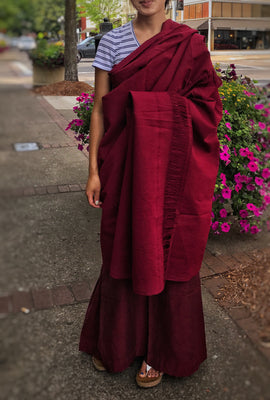 potalagate raw zen silk shawl red