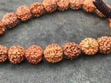 Rudraksha Wrist Mala with Brown Cord # 24