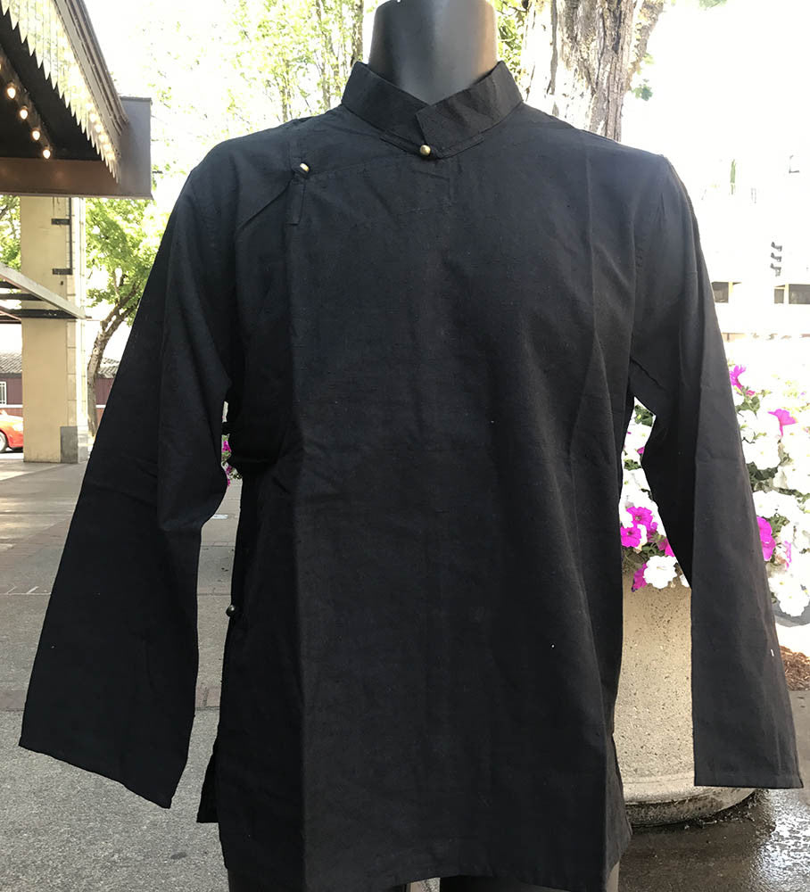 Tibetan Shirt: Black  ཟུར #25