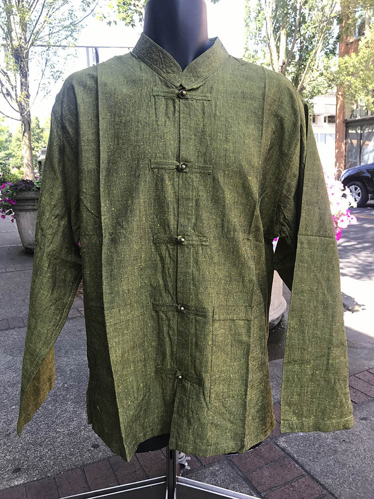 Tibetan Elegant Shirt: ནForest Green #14