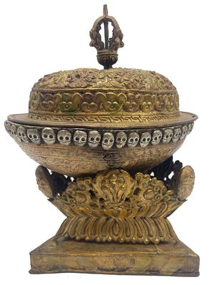 Antique Kapala with Stand and lid