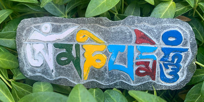 Colorfu Om Mani Stone Carving