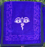 Buddha Eyes Embroidered Velvet Bag - Large #6