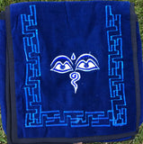 Buddha Eyes Embroidered Velvet Bag - Large #6