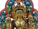 White Tara Statue with Backrest