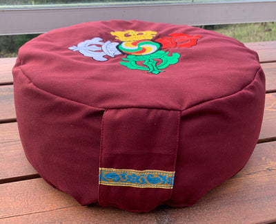 Zafu Cushion: Double Vajra དམར
